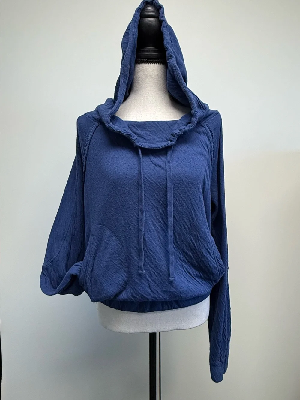 Free People Indigo Hooded Long-Sleeve Pullover Size S